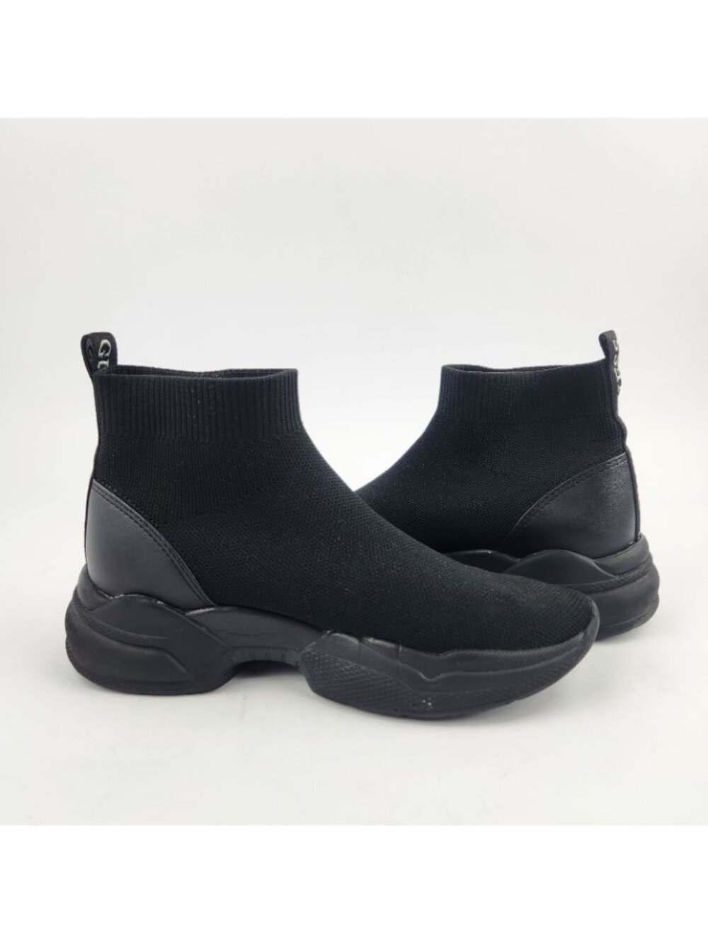 GUESS Black Sock Sneakers Size 5.5 High Top Knit Logo Athletic Running Shoes Wm - Picture 6 of 14